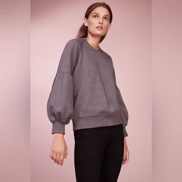 Burberry Sweaters - Burberry Cotton Bell Sleeve Sweatshirt in Mid Grey Melange